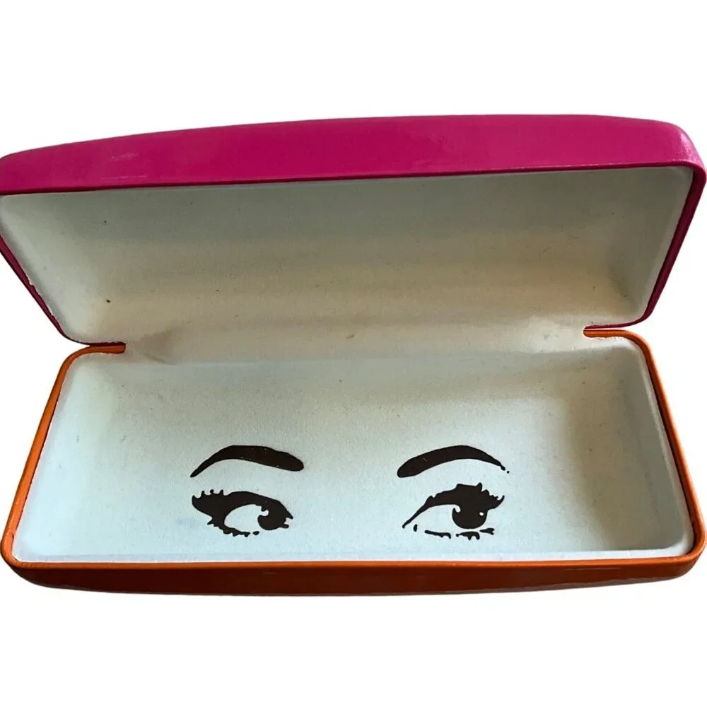 Kate Spade New York Pink/Orange Eyeglass Case‎ With Cloth Case Only